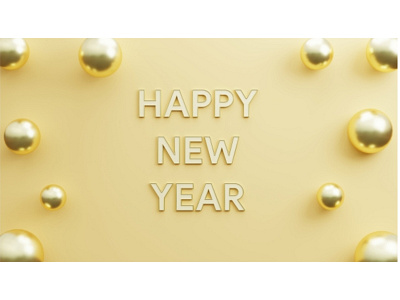 happy new year background with realistic balloons gold 3d