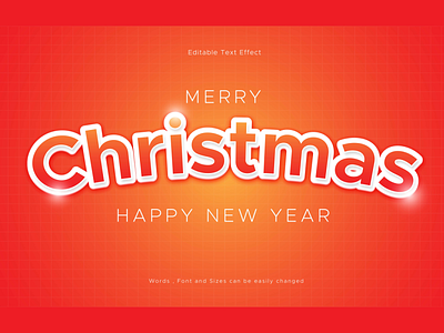 Merry christmas text effect shiny rose Vector illustration EPS