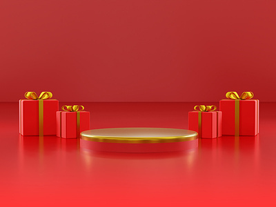 3d product podium merry christmas and happy new year