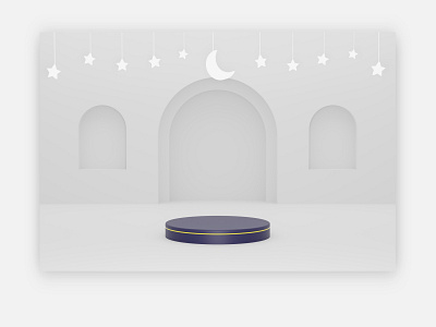 3d Podium in Ramadan White Ornament - 12 PSD and 12 JPG FILES 3d banner blender blue business dark design flyer graphic design gray grey illustration islam islamic motion graphics pink podium ramadan render white