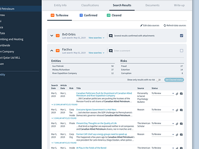 Clarity KYC Smart Filters interface product design saas ui ux web