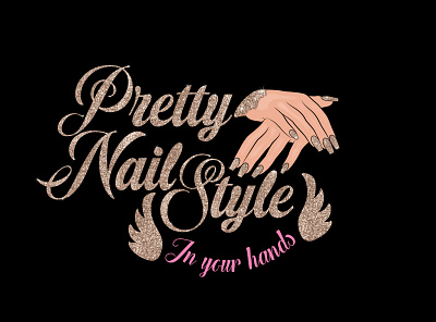 Pretty nail style logo design app art branding flat graphic design illustrator logo minimal typography website