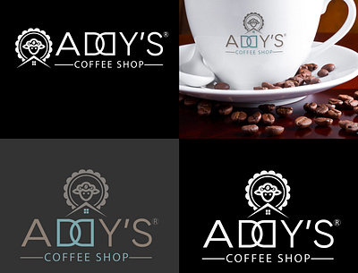 addys coffee shop minimalist logo design animation art branding clean design flat logo minimal vector web