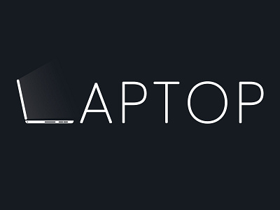 Laptop negative space logo