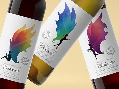 En’kanto brand brand identity branding illustration label visual design wine label