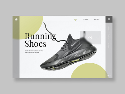 Running Shoe Landing Page UI Design design glass effect landing landing page landing page design landingpage ui web webdesign website