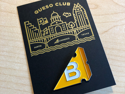 BigCommerce Queso Club // Enamel Pin austin texas branding ecommerce illustration logo product design