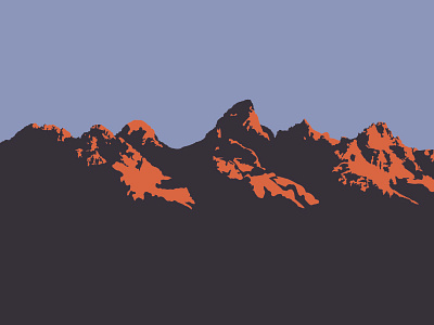 Tetons ai illustrator mountain orange purple teton wyoming