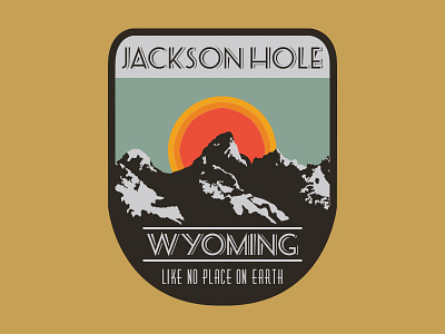 Jackson Hole sticker/patch illustration jackson hole mountain patch retro sticker vintage wyoming