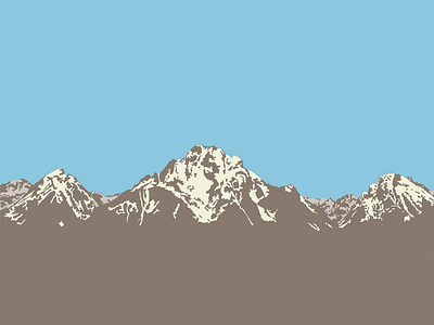 Mt. Moran blue flat grey illustrator mountain simple white wyoming