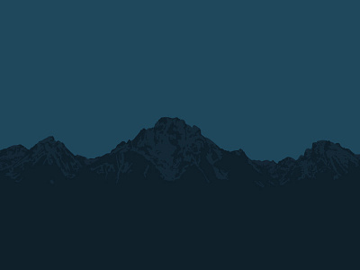 Mt. Moran @ Night adobe illustrated blue dark mountain night