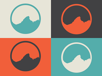 Personal Logo blue. circle illustrator logo mountain orange