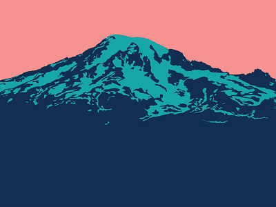 Mt. Rainier blue illustrator mountain pink washington