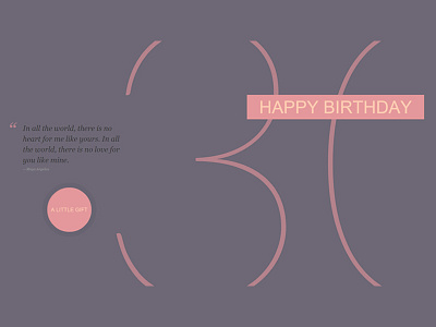 Happy Birthday birthday card lavender pink single web