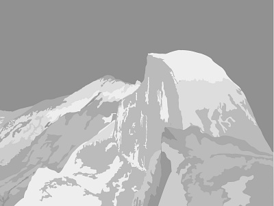 Half Dome grey illustrator modern mountain simple yosemite