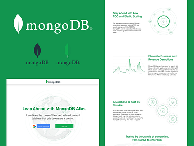 Mongo DB - Web Page adobexd app design branding design figma flat graphic design green hero page hero section illustration logo mongodb product design ui uidesign ux vector web design website