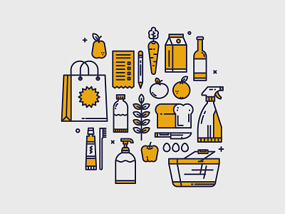Groceries flat icon icon design icons illustration indonesia line vector