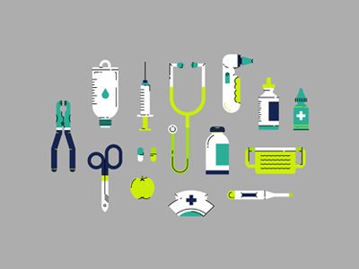 Hospital Icons flat icon design icons illustration vector