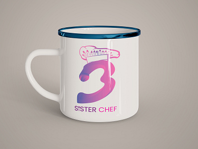 3 SISTER CHEF || THREE SISTER CHEF 3d chef design logo restuarent typography