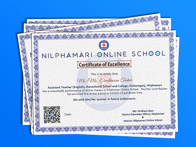 Made A Certificate branding certificate design illustration logo nilphamari school typography vector