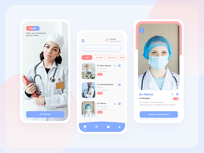 Medical🩺 App UI/UX Design. appointment booking branding clinical design doctor app doctor appointment doctors app figma illustration logo medical app medical care medical design medical logo medicine online searching ui uiux vector