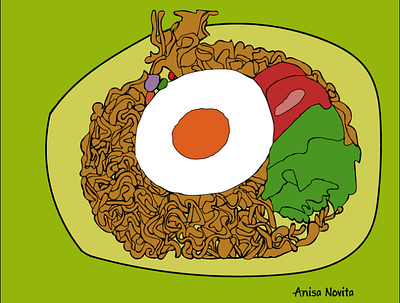 Indomie cuy design illustration vector