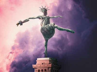 Dancing Liberty ballet dance new york photoshop pop art statue of liberty