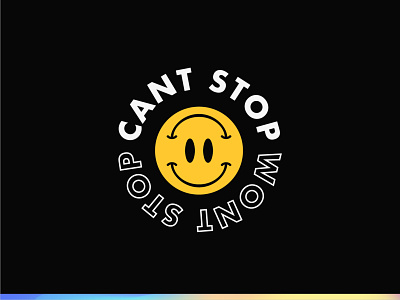 Can't Stop Won't Stop Logo branding csws graphic design logo music logo rap rapper logo smile smiley face