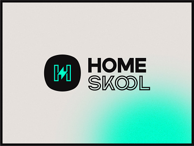 HomeSkool Logo branding gradient graphic design home school lightning bolt logo logo design school