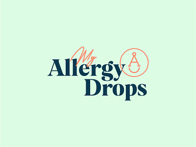 My Allergy Drops Logo allergies branding drop graphic design green logo logo design medical company medical logo