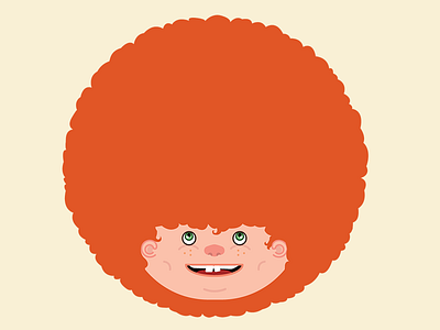Flame Fro-wer afro carrot top fat freckles hair illustration redhead