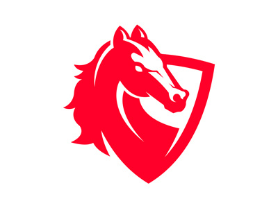 Stallion Digital badge crest horse mustang red sports stallion