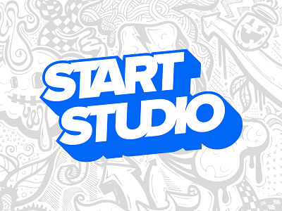 Start Studio Brand blue branding clean graffiti rebrand startup studio