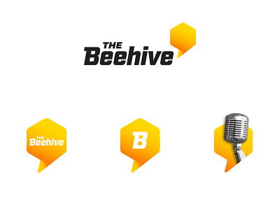 The Beehive Logos bee beehive gradient gradient logo honey honeycomb media news newsletter orange podcast utah