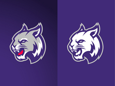 Purple Wildcat Logo FOR SALE basketball bobcat buy football for sale logo lynx mascot purple school logo sports sports logo team unused wildcat