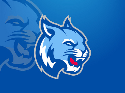 Blue Wildcat Logo FOR SALE basketball blue bobcat buy cat logo cougar football for sale logo lynx mascot school logo sports sports logo team unused wildcat