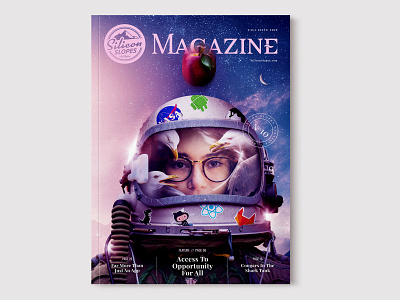 Silicon Slopes Magazine Cover Design - Fall 2019 android apple astronaut google mac magazine cover magazine design nasa science seagull siliconslopes space utah