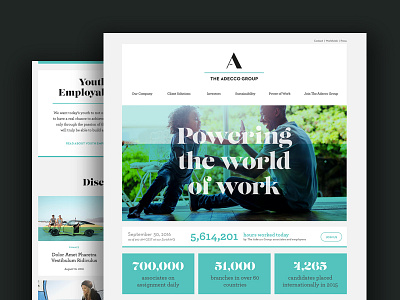 The Adecco Group Corporate Site Homepage corporate website homepage web design website