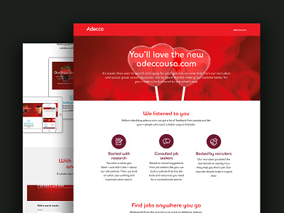 Adecco Rebrand Website Landing Page