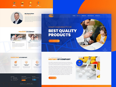 Grand Corporation Website Design drug drug industry medicine pharmaceutical