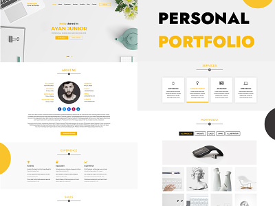 Personal Portfolio creative design modern design personal portfoilo psd design trending design ui design
