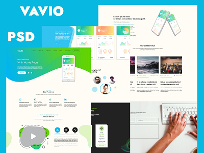 Vavio app website creative design modern design psd design ui design