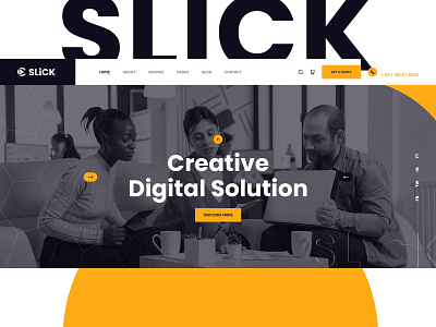 slick creative header it solution modern solution ui ux
