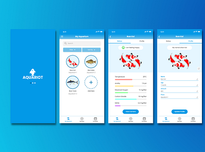 Aquariot app design farm fish mobile ui ux
