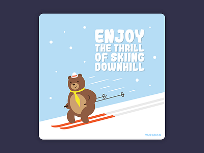 Enjoy the Thrill of Skiing Downhill bear bear with hat bear with tie cute digital funny happy hat limo limo the bear ski skiing skis slope snowing sports tie tupadoo vector winter