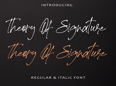 Theory of Signature branding handmade font lettering lovely font modern stylish font