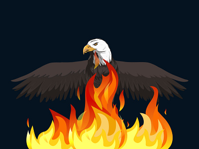 Eagle in fire