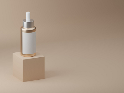 Serum packaging design with white label. Bottle mockup. 3d blender branding design graphic design illustration rendering ui