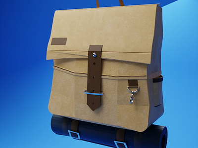 3D visualization of the backpack. 3D rendering.