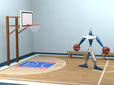 Robot Basketball Player. Software Blender 2.93.1 3d blender design rendering